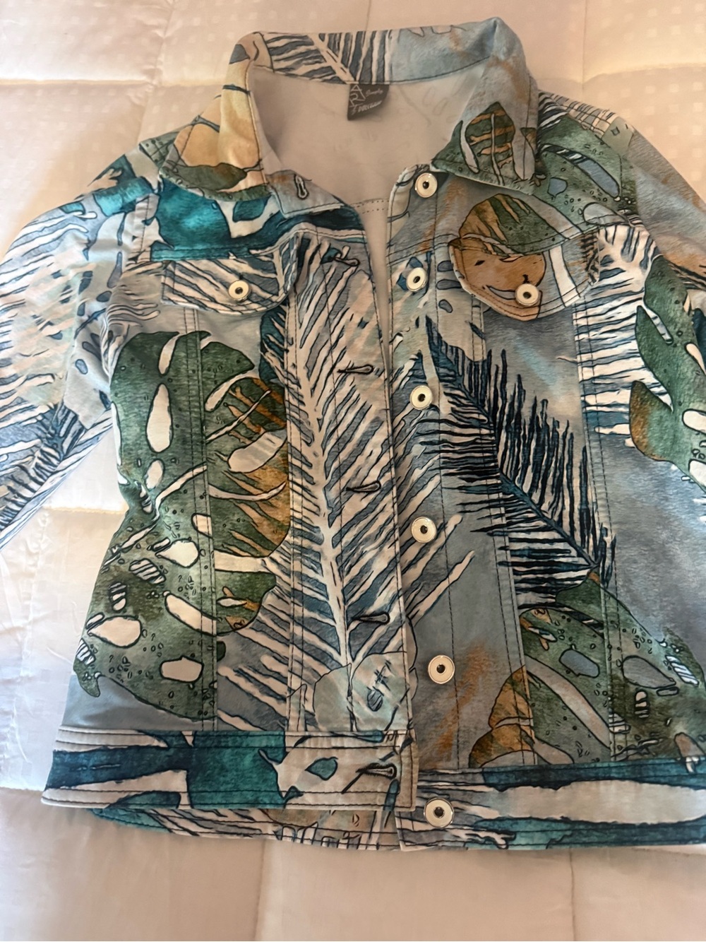 Simply Dolcezza Floral Top in Blue and Green